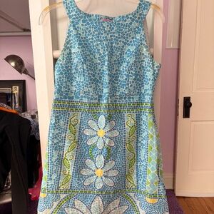 Lilly Pulitzer Summer Floral Blue Green Tank Minidress Sundress Tween Teen--4
